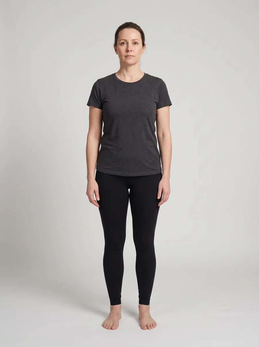 Illustrative sample photograph representing female, 40s before treatment